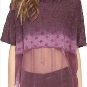 Free people tunic sheer panel NWT